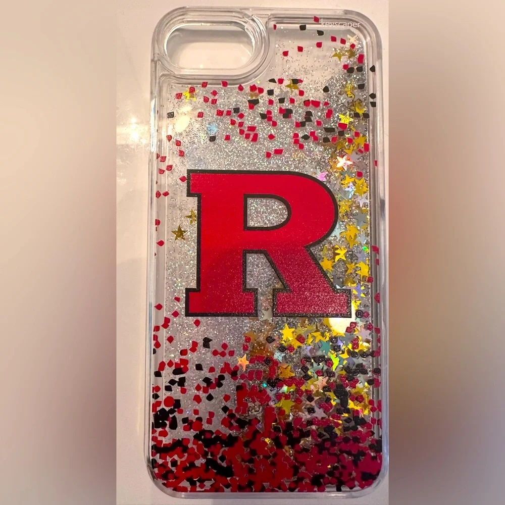Rutgers IPhone 8 Plus phone case with moving glitter